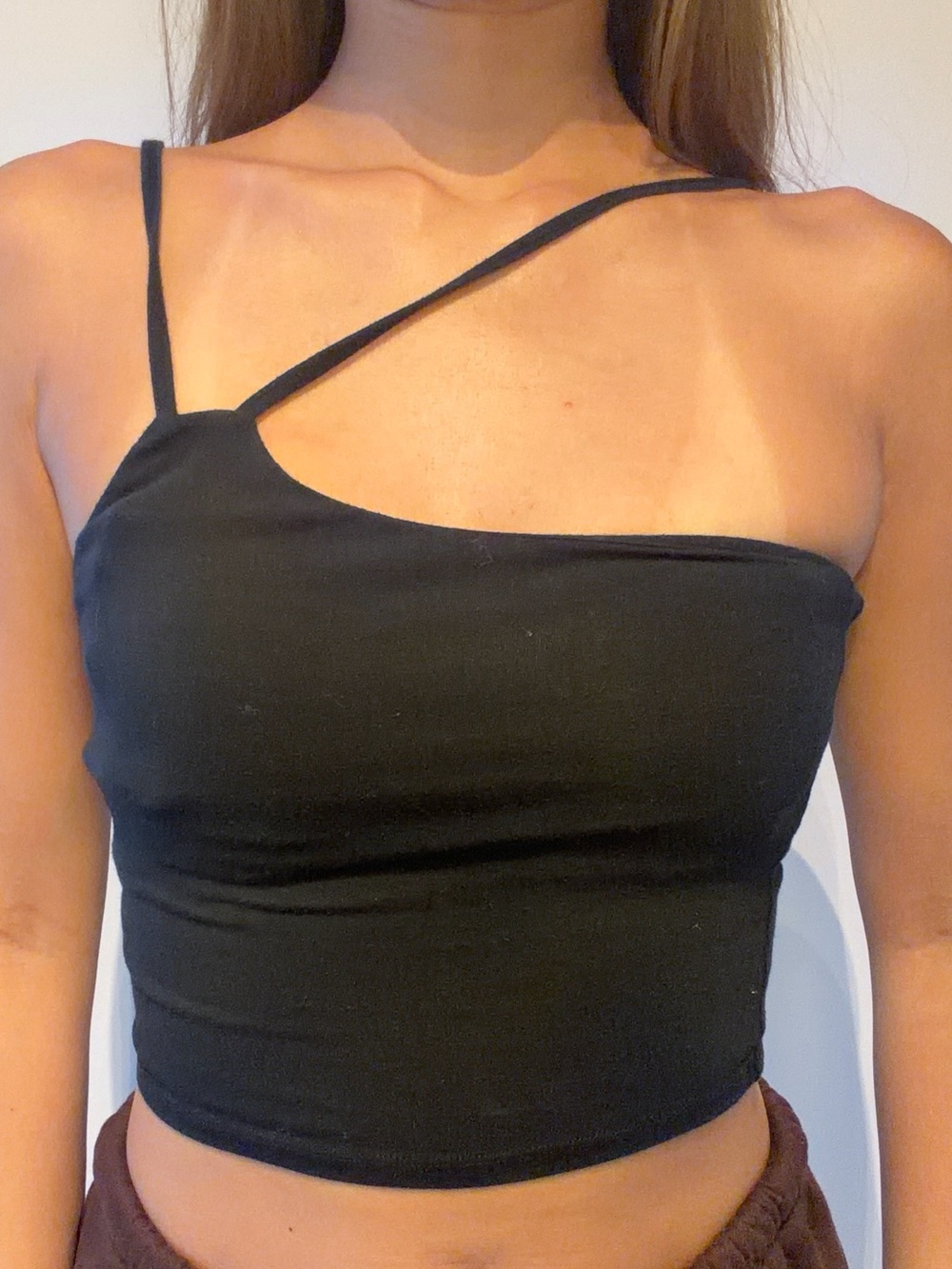Strappy Black Crop Tank Top